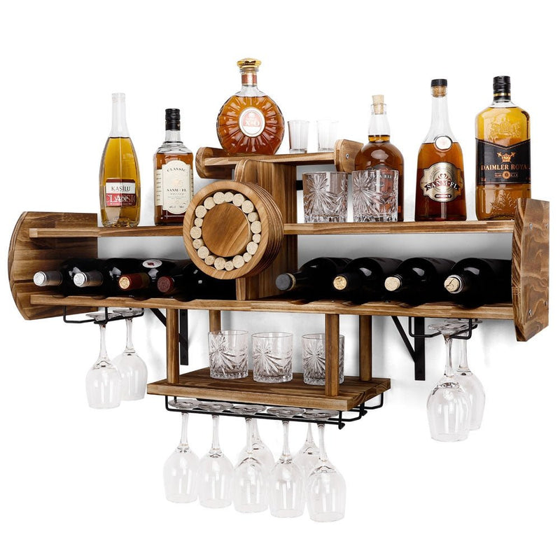 Yorbay Holz - Weinregal in Flugzeug - Design für die Wandmontage - D04 - 1 - yorbiy.com