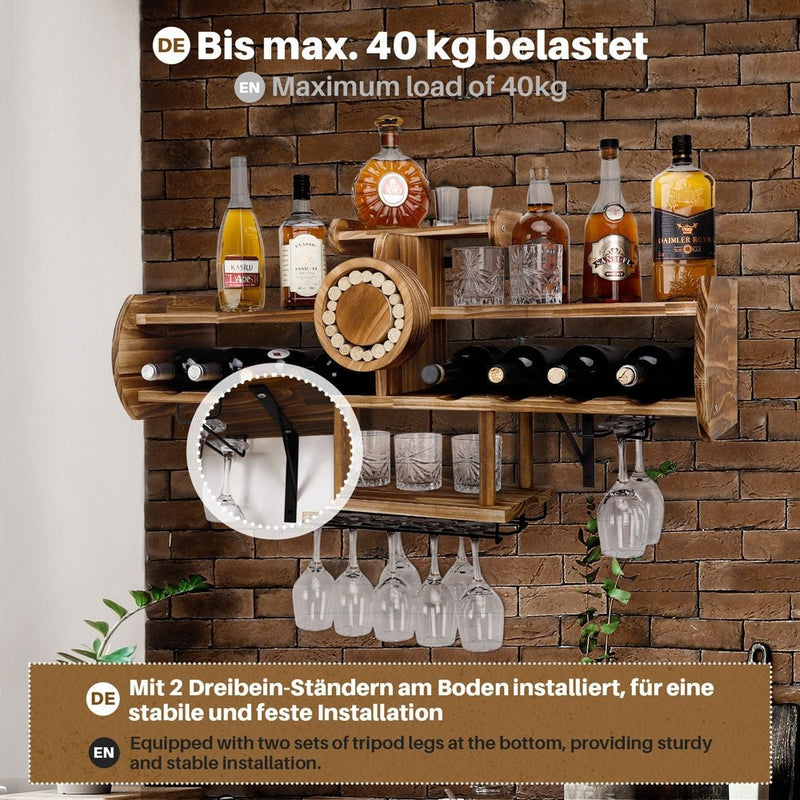 Yorbay Holz - Weinregal in Flugzeug - Design für die Wandmontage - D04 - 2 - yorbiy.com