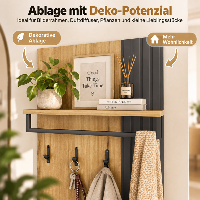 Yorbay Wandgarderobe mit Ablage und Kleiderstange - YW027-D098 - 8 - yorbiy.com
