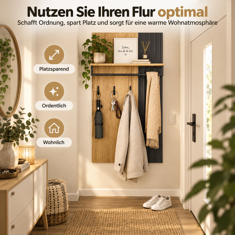 Yorbay Wandgarderobe mit Ablage und Kleiderstange - YW027-D098 - 9 - yorbiy.com