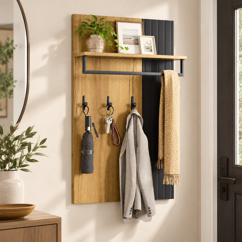 Yorbay Wandgarderobe mit Ablage und Kleiderstange - YW027-D098 - 11 - yorbiy.com