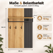Yorbay Wandgarderobe mit Ablage und Kleiderstange - YW027-D098 - 3 - yorbiy.com
