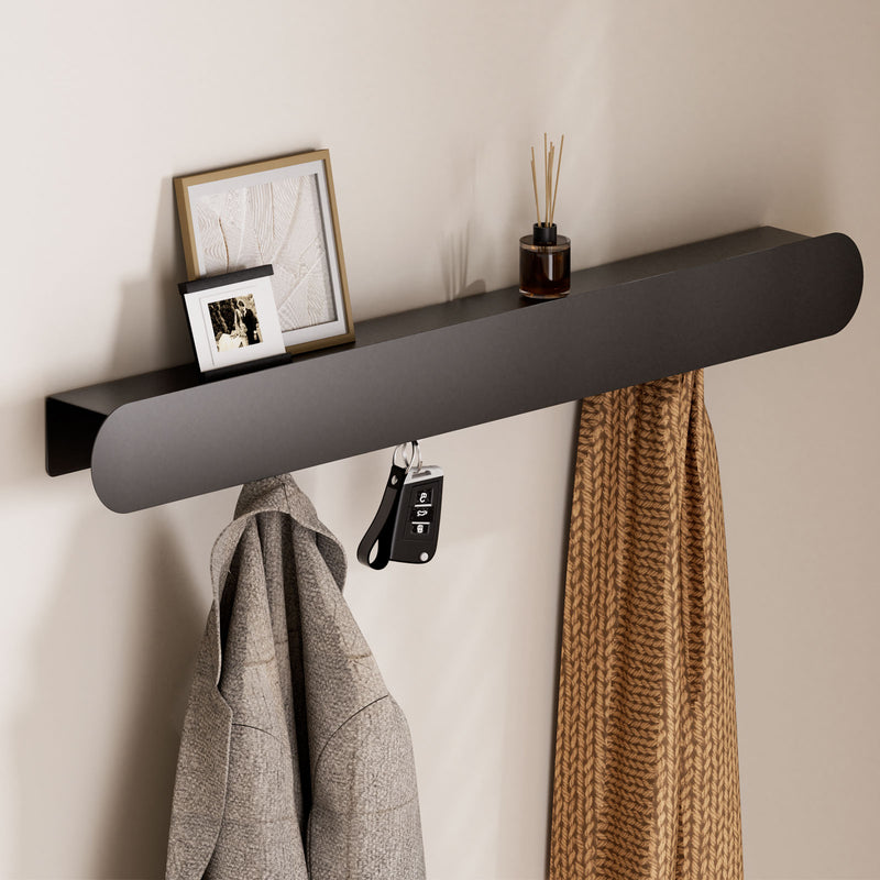 Yorbay Metall Wandgarderobe mit Ablage und 6 Haken - YM001-N001 - 2 - yorbiy.com