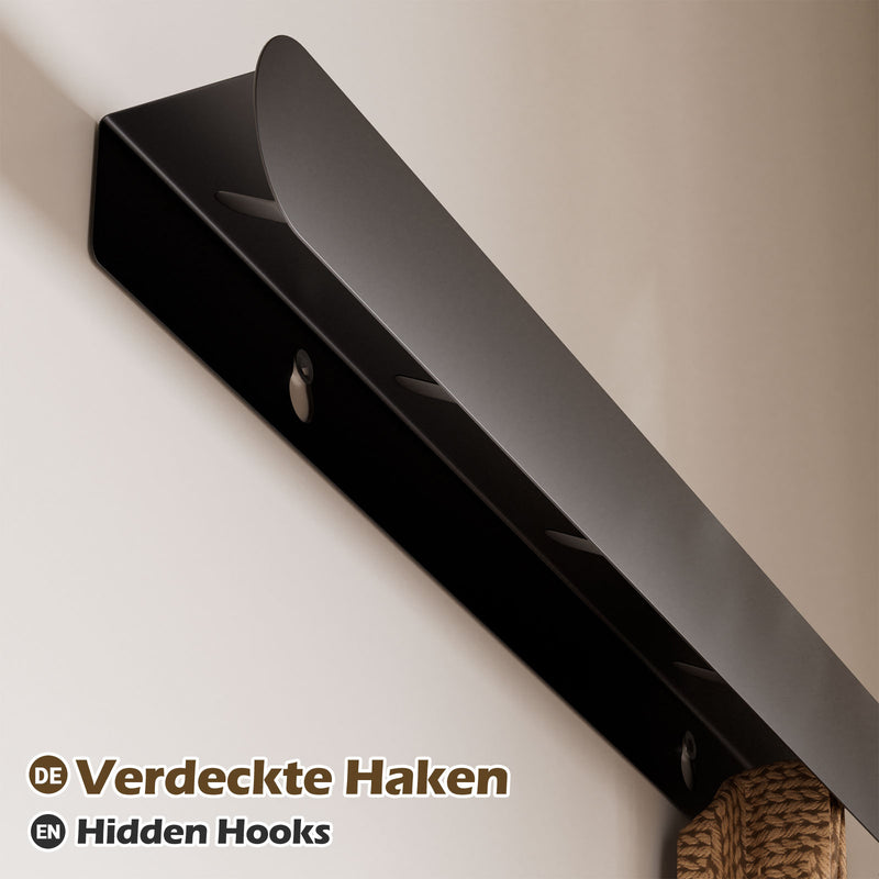 Yorbay Metall Wandgarderobe mit Ablage und 6 Haken - YM001-N001 - 4 - yorbiy.com