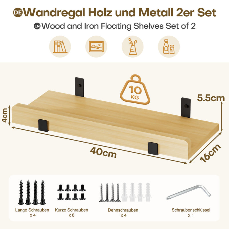 Yorbay Wandregal 2er Set, Breite 40 cm - YB116-T083 - 3 - yorbiy.com