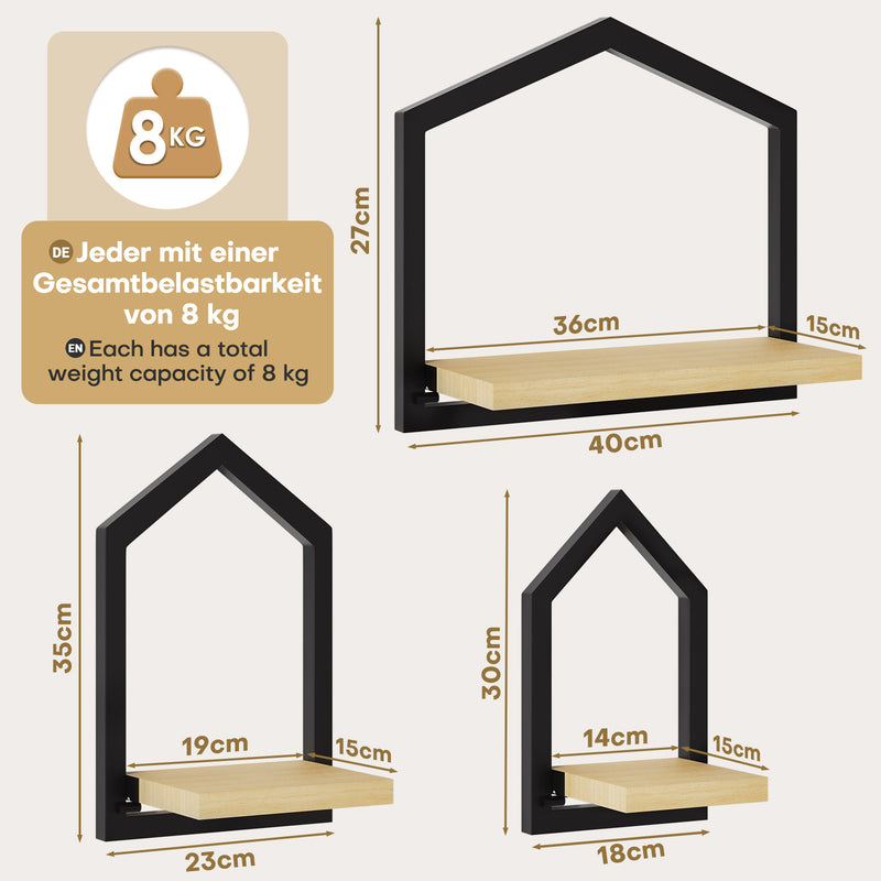 Yorbay 3 - teilige Wandregal - Set - YB118-T085 - 3 - yorbiy.com