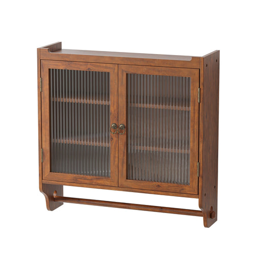 Vintage Wandschrank mit Glastüren und Handtuchhalter, 63 x 60 x 18 cm - YB - W2552P291567 - 1 - yorbiy.com