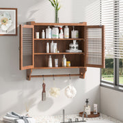 Vintage Wandschrank mit Glastüren und Handtuchhalter, 63 x 60 x 18 cm - YB - W2552P291567 - 2 - yorbiy.com