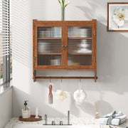 Vintage Wandschrank mit Glastüren und Handtuchhalter, 63 x 60 x 18 cm - YB - W2552P291567 - 8 - yorbiy.com