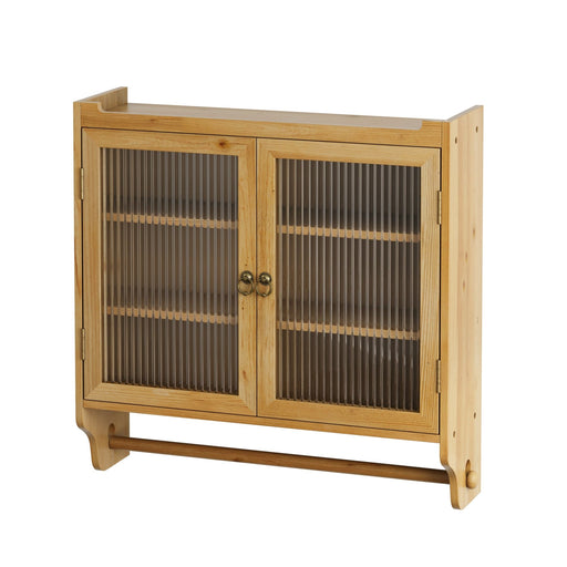 Vintage Wandschrank mit Glastüren und Handtuchhalter, 63 x 60 x 18 cm - YB - W2552P246672 - 15 - yorbiy.com