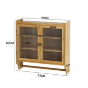 Vintage Wandschrank mit Glastüren und Handtuchhalter, 63 x 60 x 18 cm - YB - W2552P291567 - 9 - yorbiy.com