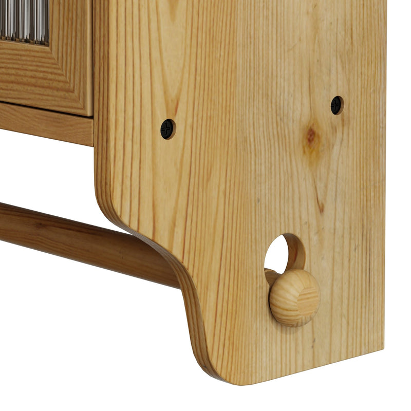 Vintage Wandschrank mit Glastüren und Handtuchhalter, 63 x 60 x 18 cm - YB - W2552P291567 - 11 - yorbiy.com