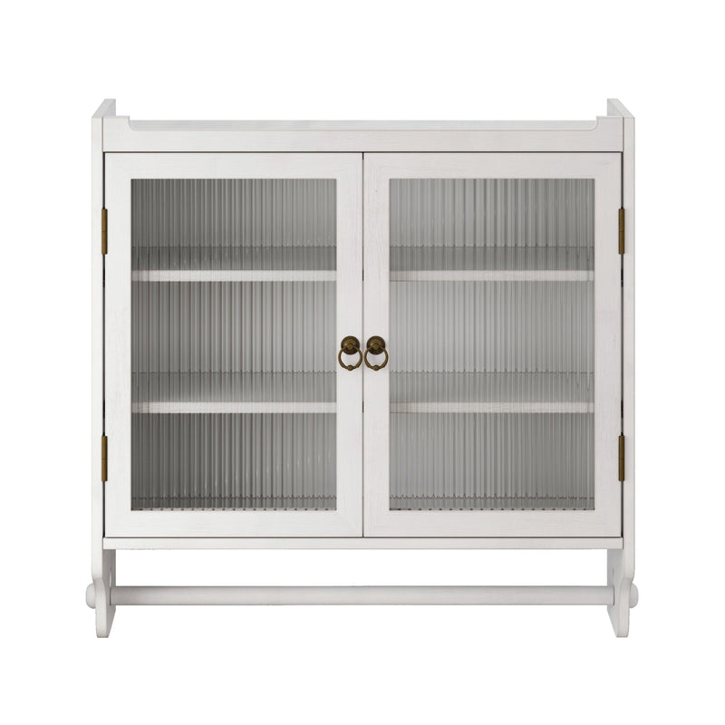 Vintage Wandschrank mit Glastüren und Handtuchhalter, 63 x 60 x 18 cm - YB - W2552P291568 - 17 - yorbiy.com