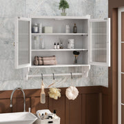 Vintage Wandschrank mit Glastüren und Handtuchhalter, 63 x 60 x 18 cm - YB - W2552P291568 - 18 - yorbiy.com