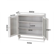 Vintage Wandschrank mit Glastüren und Handtuchhalter, 63 x 60 x 18 cm - YB - W2552P291568 - 19 - yorbiy.com