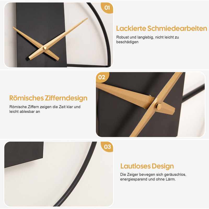 Yorbay Wanduhr aus Metall, 40x40cm / 50x50cm - YB003 - W010 - 4 - yorbiy.com