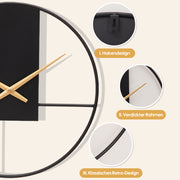 Yorbay Wanduhr aus Metall, 40x40cm / 50x50cm - YB003 - W010 - 5 - yorbiy.com