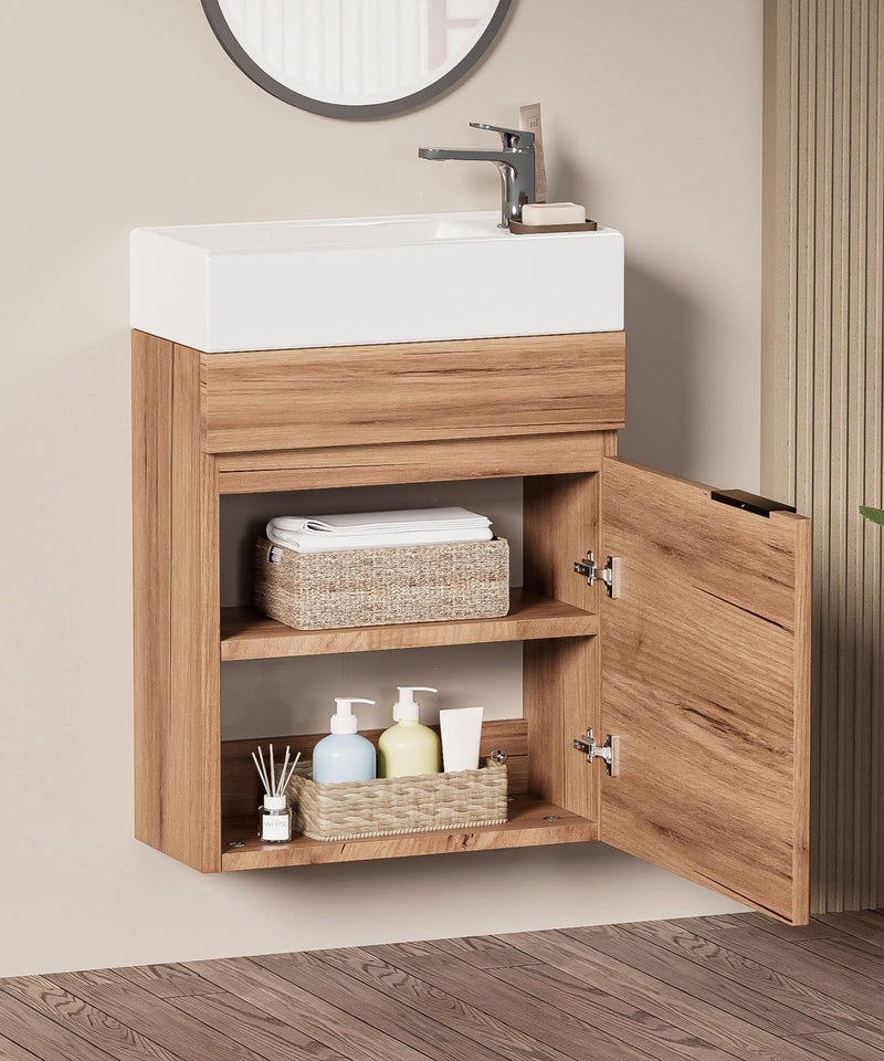 Yorbay Waschbecken mit Unterschrank, wandhängend - YB100-D057 - 2 - yorbiy.com
