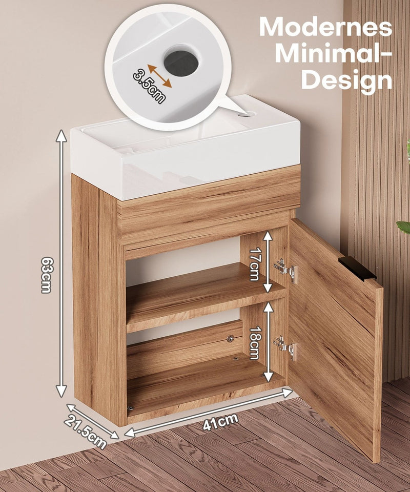 Yorbay Waschbecken mit Unterschrank, wandhängend - YB100-D057 - 3 - yorbiy.com