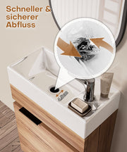 Yorbay Waschbecken mit Unterschrank, wandhängend - YB100-D057 - 6 - yorbiy.com