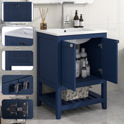 Einzel Waschtisch mit Unterschrank 60cm mit Keramik - Waschbecken - YB - LY316593AAB - 19 - yorbiy.com