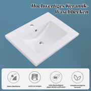 Einzel Waschtisch mit Unterschrank 60cm mit Keramik - Waschbecken - YB - LY316593AAB - 20 - yorbiy.com