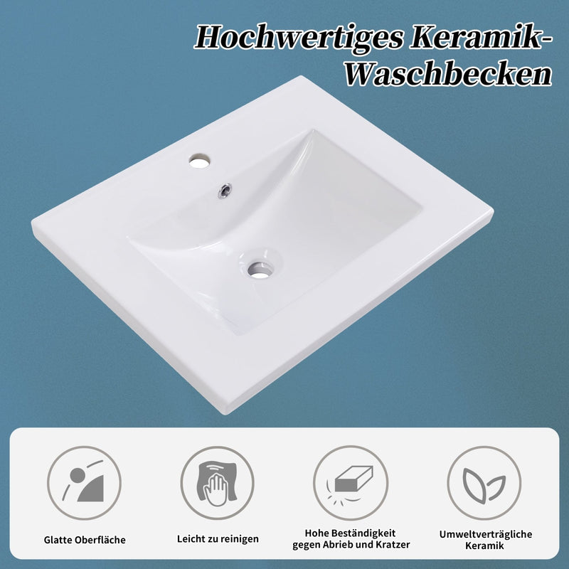 Einzel Waschtisch mit Unterschrank 60cm mit Keramik - Waschbecken - YB - LY316593AAB - 20 - yorbiy.com