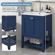 Einzel Waschtisch mit Unterschrank 60cm mit Keramik - Waschbecken - YB - LY316593AAB - 21 - yorbiy.com