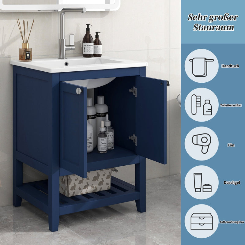 Einzel Waschtisch mit Unterschrank 60cm mit Keramik - Waschbecken - YB - LY316593AAB - 22 - yorbiy.com