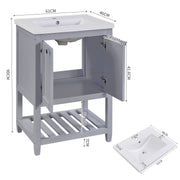 Einzel Waschtisch mit Unterschrank 60cm mit Keramik - Waschbecken - YB - LY316593AAA - 8 - yorbiy.com