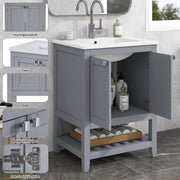 Einzel Waschtisch mit Unterschrank 60cm mit Keramik - Waschbecken - YB - LY316593AAA - 9 - yorbiy.com