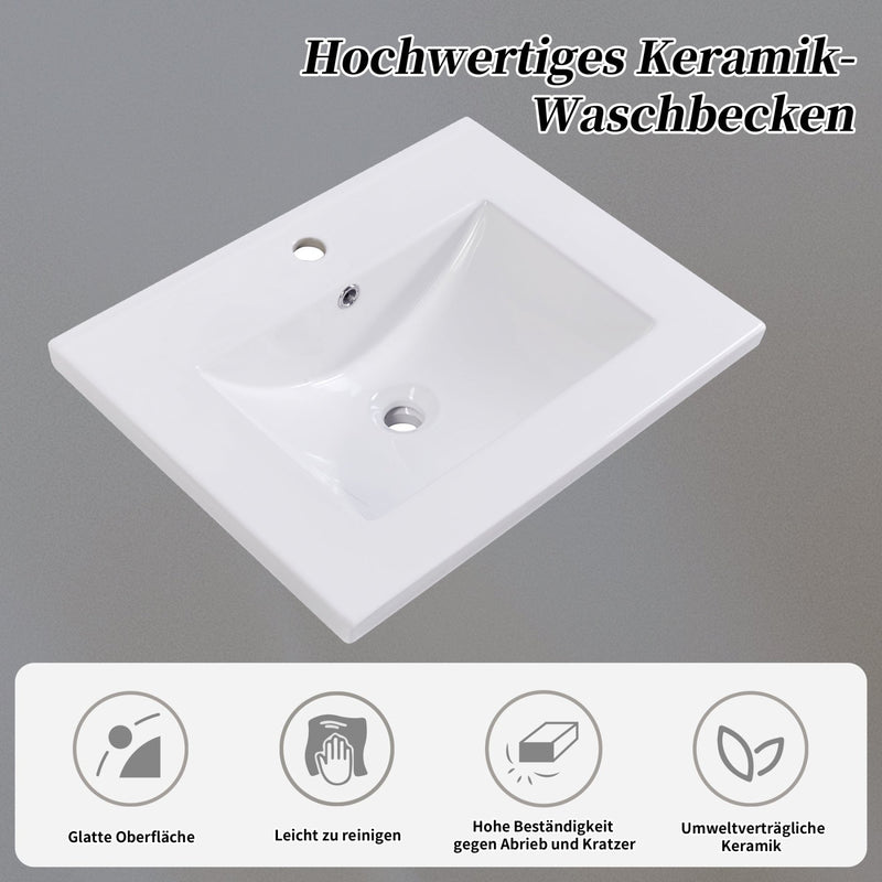 Einzel Waschtisch mit Unterschrank 60cm mit Keramik - Waschbecken - YB - LY316593AAA - 10 - yorbiy.com
