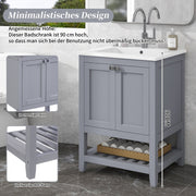 Einzel Waschtisch mit Unterschrank 60cm mit Keramik - Waschbecken - YB - LY316593AAA - 11 - yorbiy.com