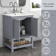 Einzel Waschtisch mit Unterschrank 60cm mit Keramik - Waschbecken - YB - LY316593AAA - 12 - yorbiy.com