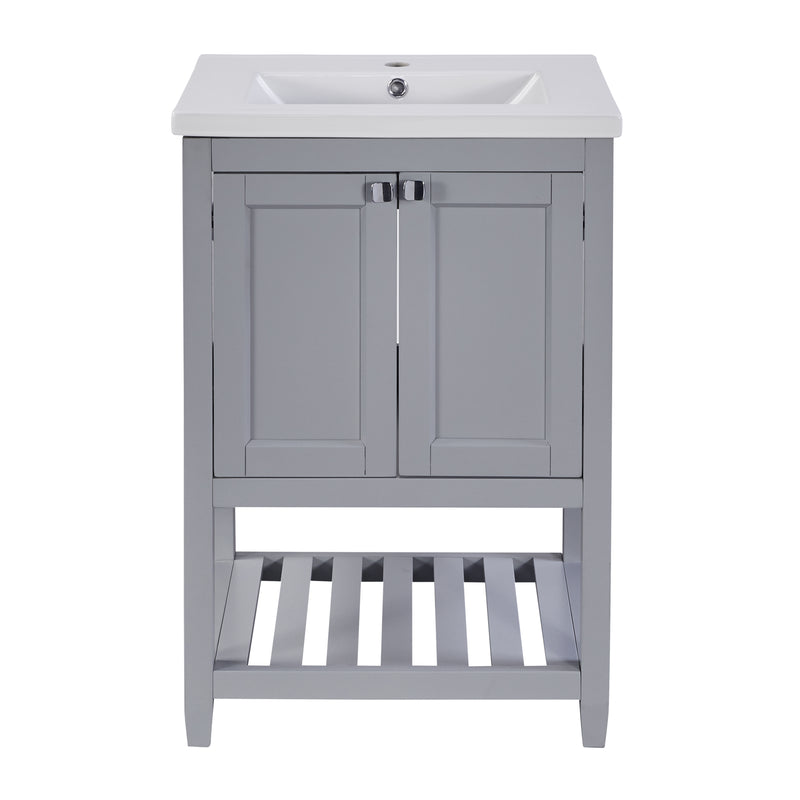 Einzel Waschtisch mit Unterschrank 60cm mit Keramik - Waschbecken - YB - LY316593AAA - 13 - yorbiy.com