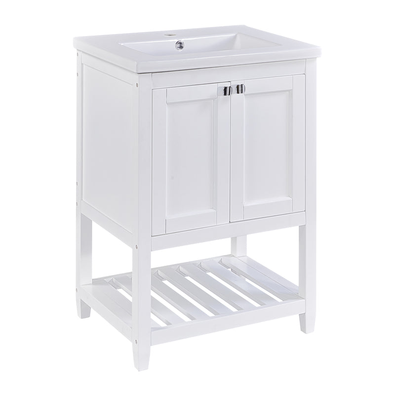 Einzel Waschtisch mit Unterschrank 60cm mit Keramik - Waschbecken - YB - LY316593AAA - 1 - yorbiy.com