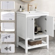 Einzel Waschtisch mit Unterschrank 60cm mit Keramik - Waschbecken - YB - LY316593AAA - 4 - yorbiy.com