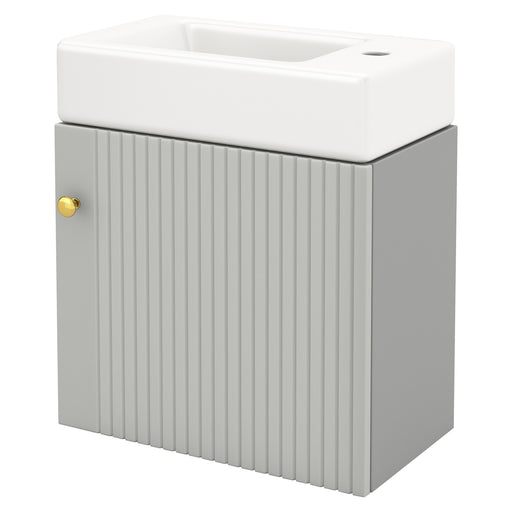Hängender Waschtischunterschrank 46 cm mit Keramik - Waschbecken - YB - N656P240831E - 1 - yorbiy.com