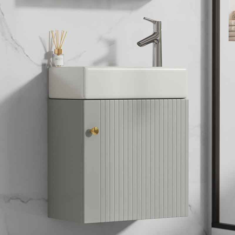 Hängender Waschtischunterschrank 46 cm mit Keramik - Waschbecken - YB - N656P240831E - 7 - yorbiy.com
