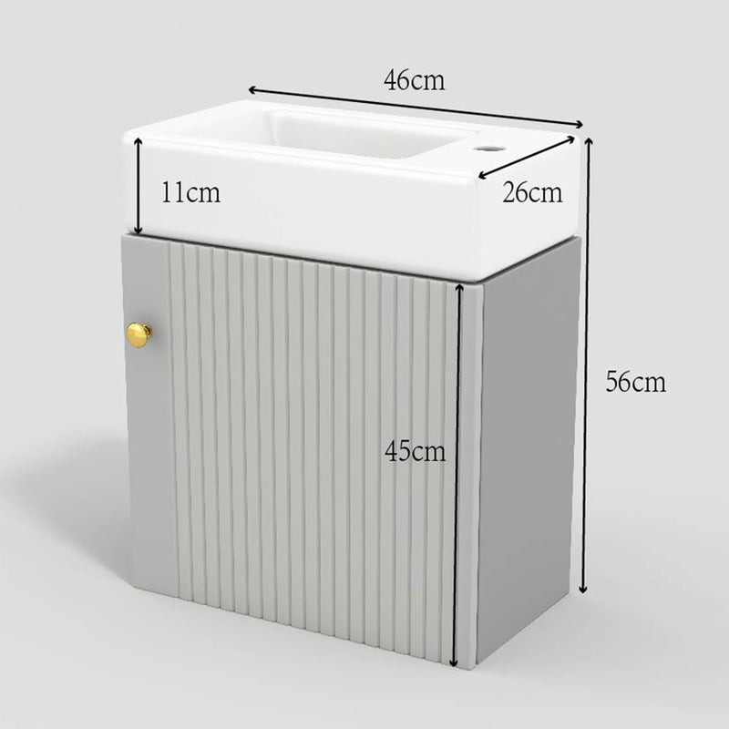 Hängender Waschtischunterschrank 46 cm mit Keramik - Waschbecken - YB - N656P240831E - 3 - yorbiy.com
