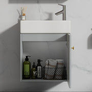 Hängender Waschtischunterschrank 46 cm mit Keramik - Waschbecken - YB - N656P240831E - 4 - yorbiy.com