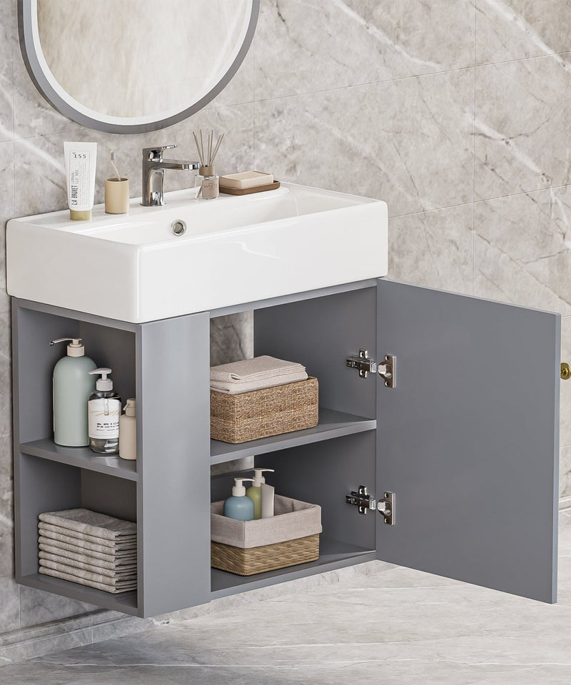 Yorbay hängender Waschtischunterschrank 55 cm mit Waschbecken - YB097-D054 - 15 - yorbiy.com