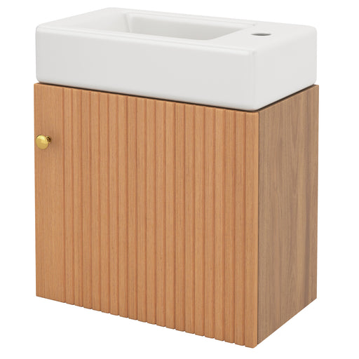 Hängender Waschtischunterschrank 46 cm mit Keramik - Waschbecken - YB - N656P240831A - 8 - yorbiy.com