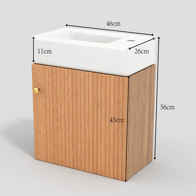 Hängender Waschtischunterschrank 46 cm mit Keramik - Waschbecken - YB - N656P240831A - 10 - yorbiy.com