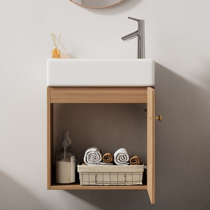 Hängender Waschtischunterschrank 46 cm mit Keramik - Waschbecken - YB - N656P240831A - 11 - yorbiy.com