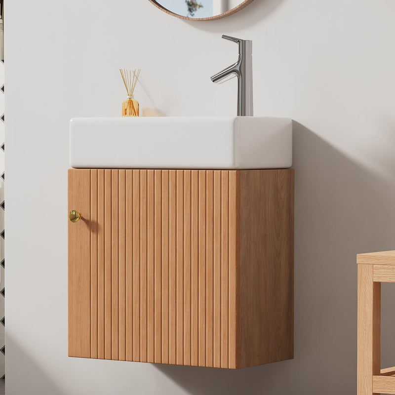 Hängender Waschtischunterschrank 46 cm mit Keramik - Waschbecken - YB - N656P240831A - 14 - yorbiy.com