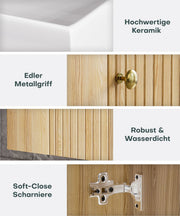 Yorbay hängender Waschtischunterschrank 55 cm mit Waschbecken - YB097-D065 - 19 - yorbiy.com