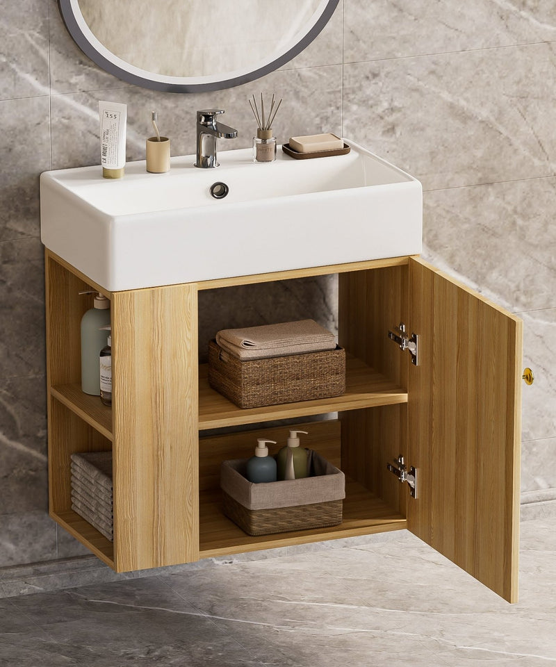 Yorbay hängender Waschtischunterschrank 55 cm mit Waschbecken - YB097-D065 - 22 - yorbiy.com