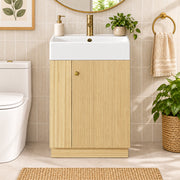 Yorbay Waschbeckenunterschrank mit Keramikbecken, Stauraum und Toilettenpapierhalter - YW032-D106 - 18 - yorbiy.com