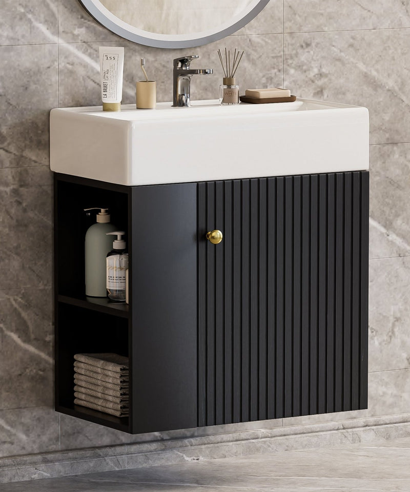 Yorbay hängender Waschtischunterschrank 55 cm mit Waschbecken - YB097-D083 - 24 - yorbiy.com